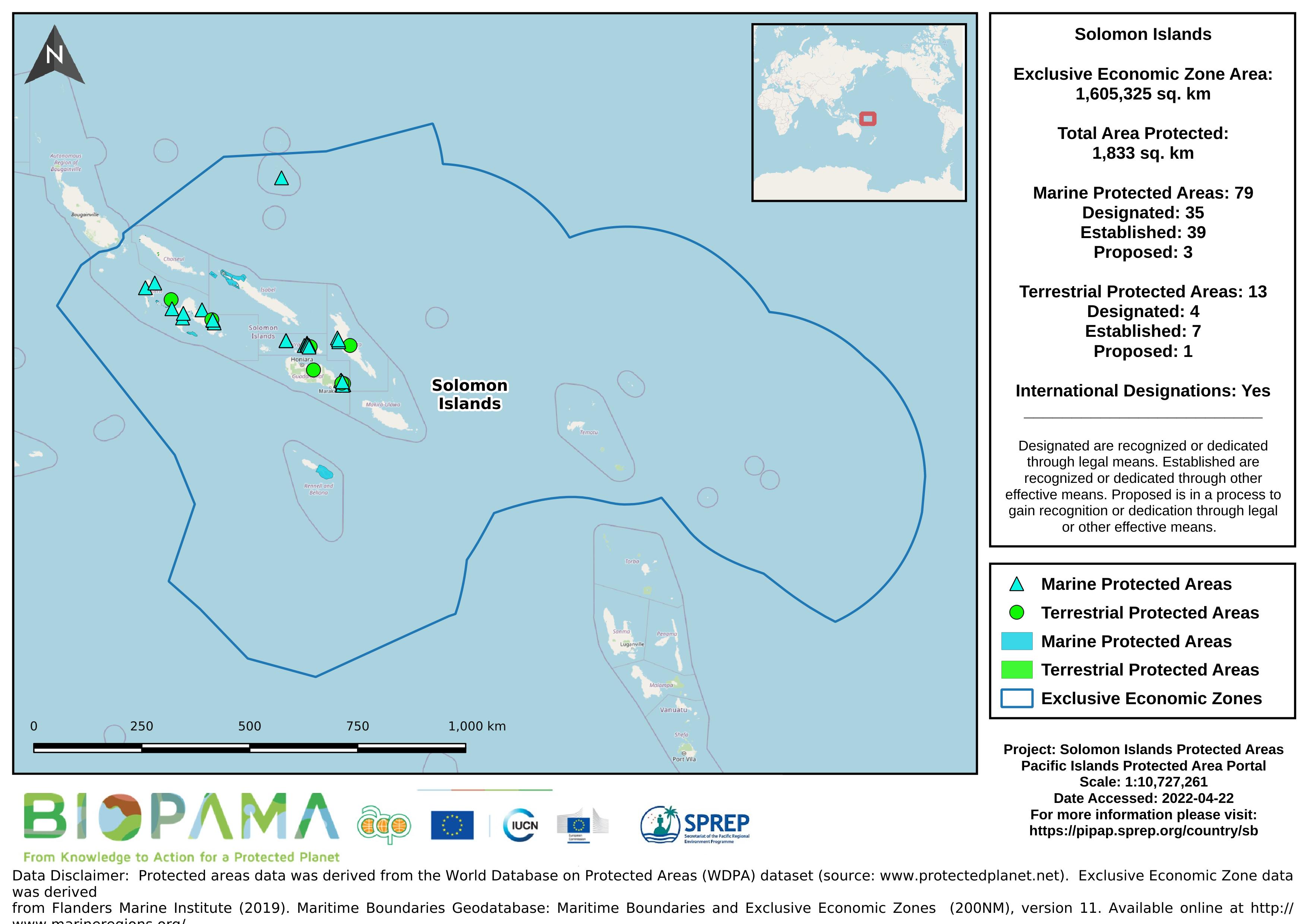 Solomon Islands PA Map - April 2022